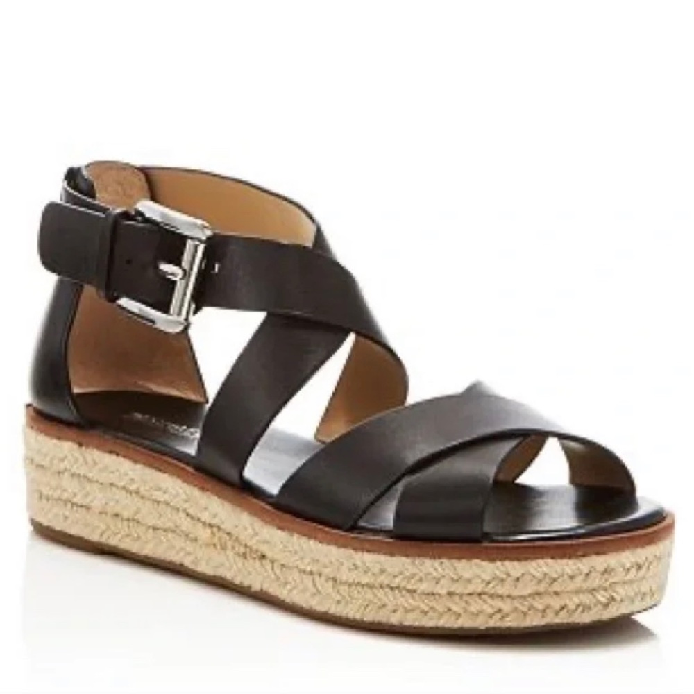 Michael Kors Darby Sandals Black Leather 7.5